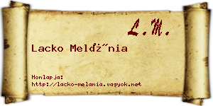 Lacko Melánia névjegykártya
