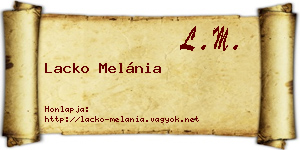Lacko Melánia névjegykártya